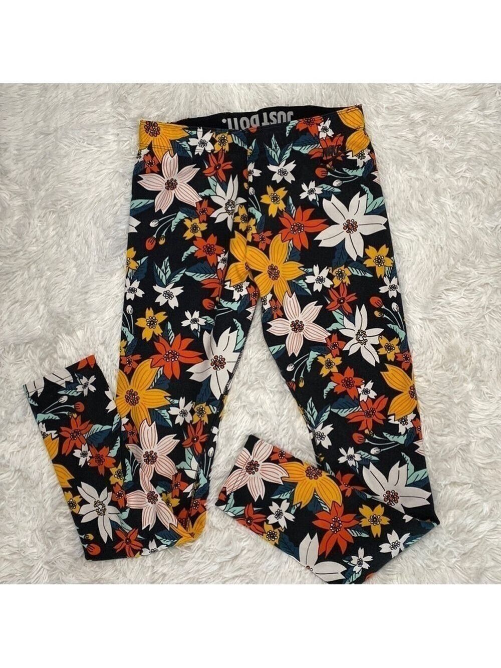 Nike cotton stretch floral print athletic leggings